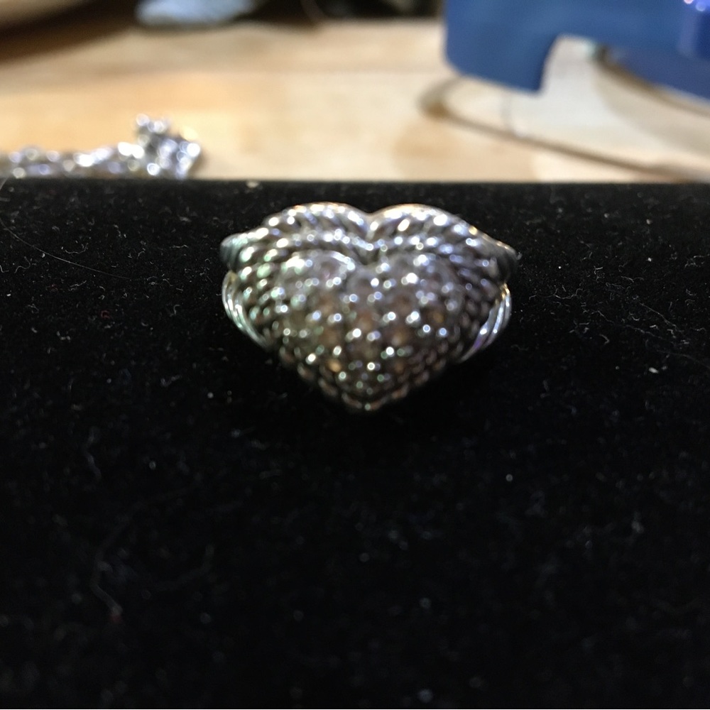 Judith Ripka Diamonique Heart Shaped Ring SZ5